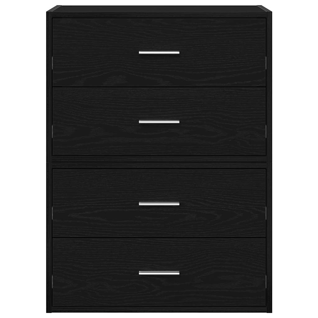 Cabinets with 2 Drawers 2 pcs Black Oak 60x31x40 cm Engineered Wood